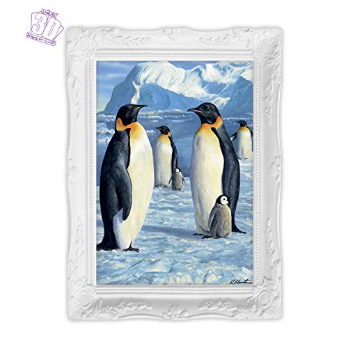 3D Livelife Lenticular Wall Art Prints - Antarctic Majesty From Deluxebase. Unframed 3D Penguin Poster. Perfect Wall Decor. Original Artwork Licensed From Renowned Artist, Robert Hautman #TOP4