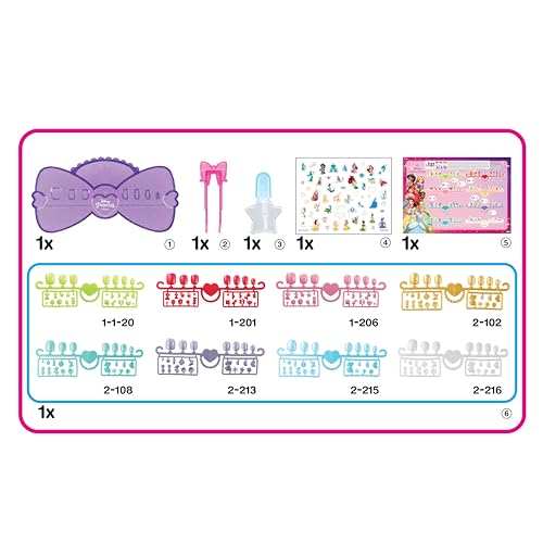 Aquabeads Disney Prinzessinnen Nagelstudio, 35071, Wasserperlen, Fingernägelset, Bastelset für Kinder ab 4 Jahren, ohne Bügeln oder Kleben