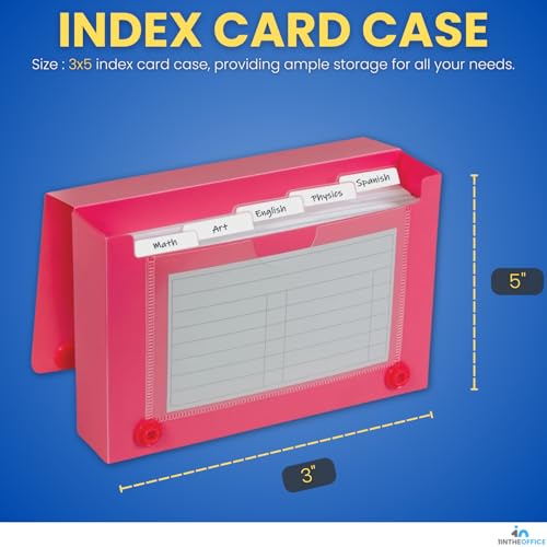 Estuche para tarjetas de índice de 3 x 5 1InTheOffice contra extravío de notas pack de 6 2