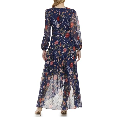 Eliza J Women's Balloon Sleeve V-Neck Hi-lo Maxi Dress4