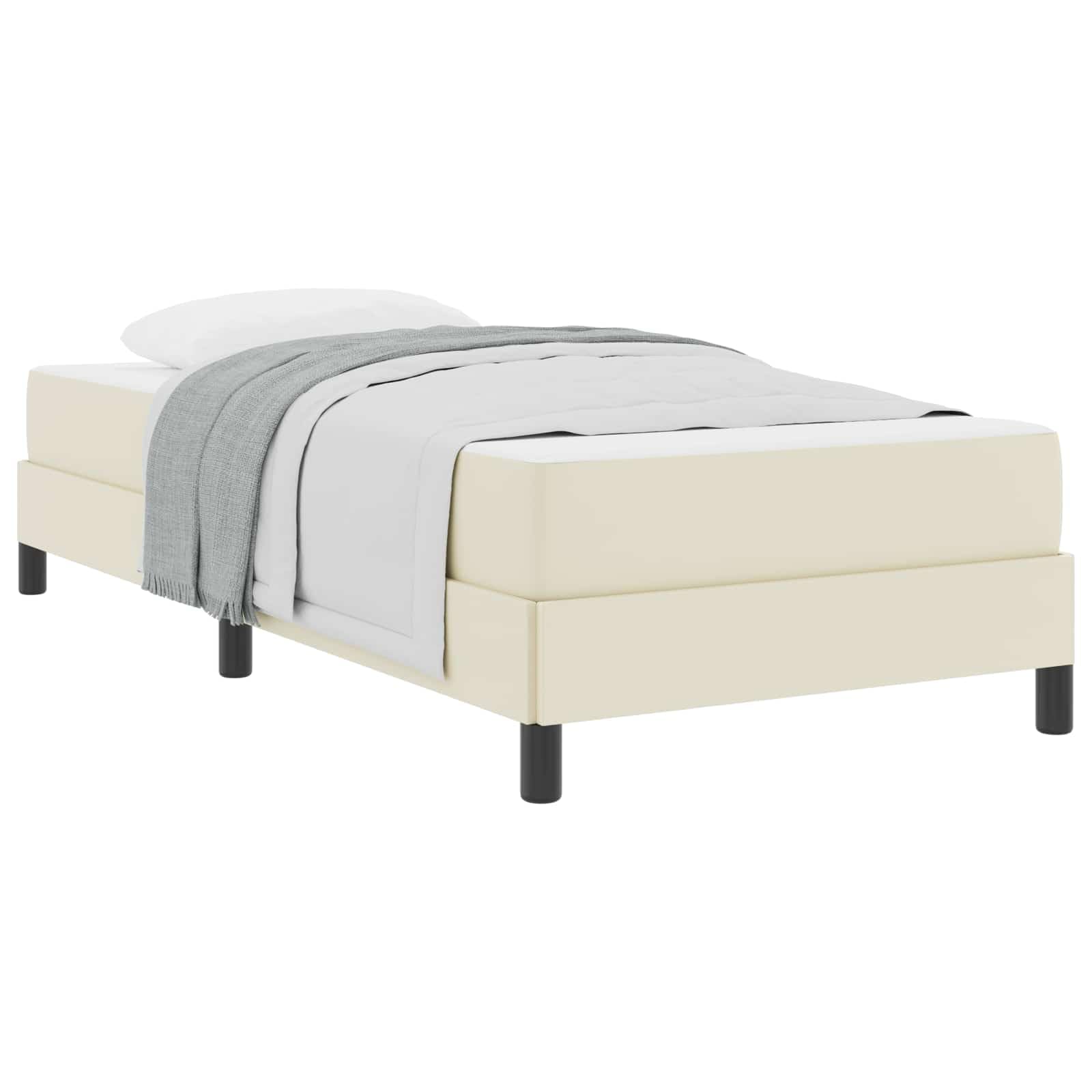 Łóżko z tkaniny drewnopochodne Multi Zone Comfort Kremowy 100 x 200 cm 35.8