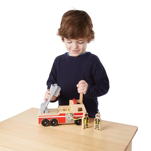 Melissa & Doug Wooden Fire Truck with 3 Firefighter Play Figures - image 3