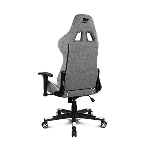 Drift Gaming DR90 – Sedia gaming ergonomica con poggiatesta e supporto lombare, schienale reclinabile a 135°, braccioli 2D regolabili, tessuto traspirante, base in nylon e pistone a gas, Grigio/Bianco - Sedia gaming - Immagine 3