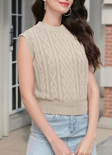 Image of Joe Wenko Womens Cable Knit Sleeveless Sweater Vests