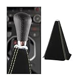 BESULEN Car Shift Boot Cover, Suede Leather Shift Knob Boot Dust Cover, Manual/Auto Shifter Boot Sleeve Replacement, Handbrake Gaiter Boot Dust Cover Car Interior Accessories