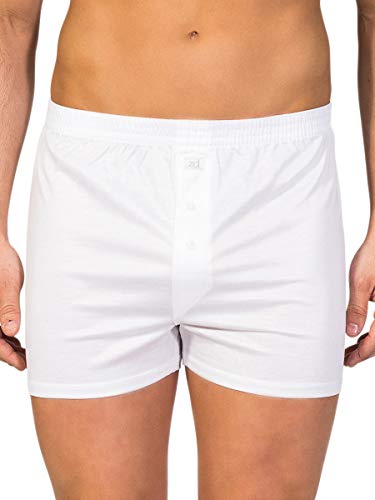 ZD ZERO DEFECTS Boxer de homem - fio da Escócia - Premium cor preta e branca (Talhas disponíveis) - 60 Branco