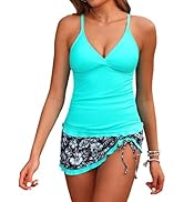 Daci Women Tankini Swimsuits with Skirt - Two Piece Tummy Control Skirted 2PC Bathing Suits Swimwear