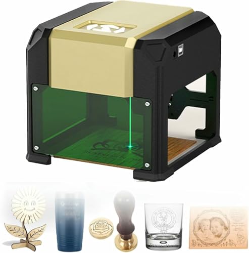 Máquina de grabado portátil, grabador láser de escritorio, control de Windows o aplicación, fácil configuración para principiantes para plástico, cerámica, vidrio, alimentos, madera, vinilo, cuero~/