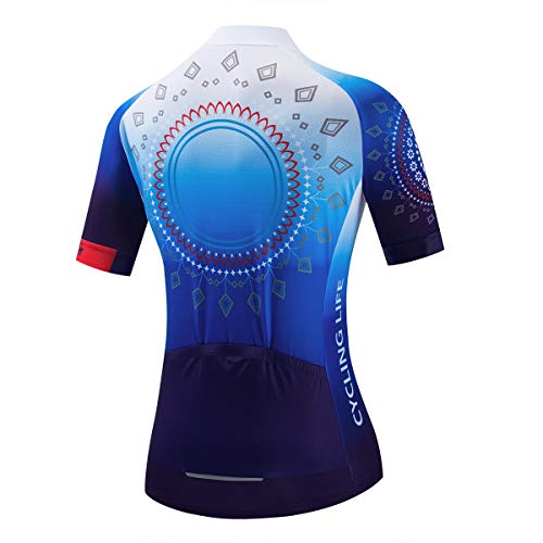 Image of Cycling Jerseys Women Bike Shirts Short Sleeve Bicycle Clothes Breathable Stretch Labric Bicycle Uniforms