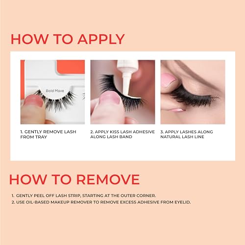 Image of KISS My Lash But Bolder, False Eyelashes, 'Bold Move', 12mm, Includes 1 Pair, Easy to Apply, Reusable Lash Clusters