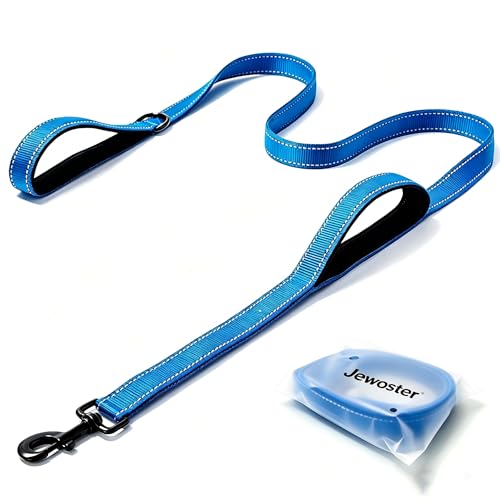 Image of Heavy Duty Dog Leash - 2 Handles by Padded Traffic Handle for Extra Control, 6foot Long - Perfect for Medium to Large Dogs (Dark Blue, 6 ft)