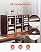 VEVOR Literature Organizer, 24 Compartments Office Mailbox with Removable Shelves, Wooden Mailbox Sorter Particle Board Office Home Classroom Storage, File Sorter for Documents, Papers, Dark Brown