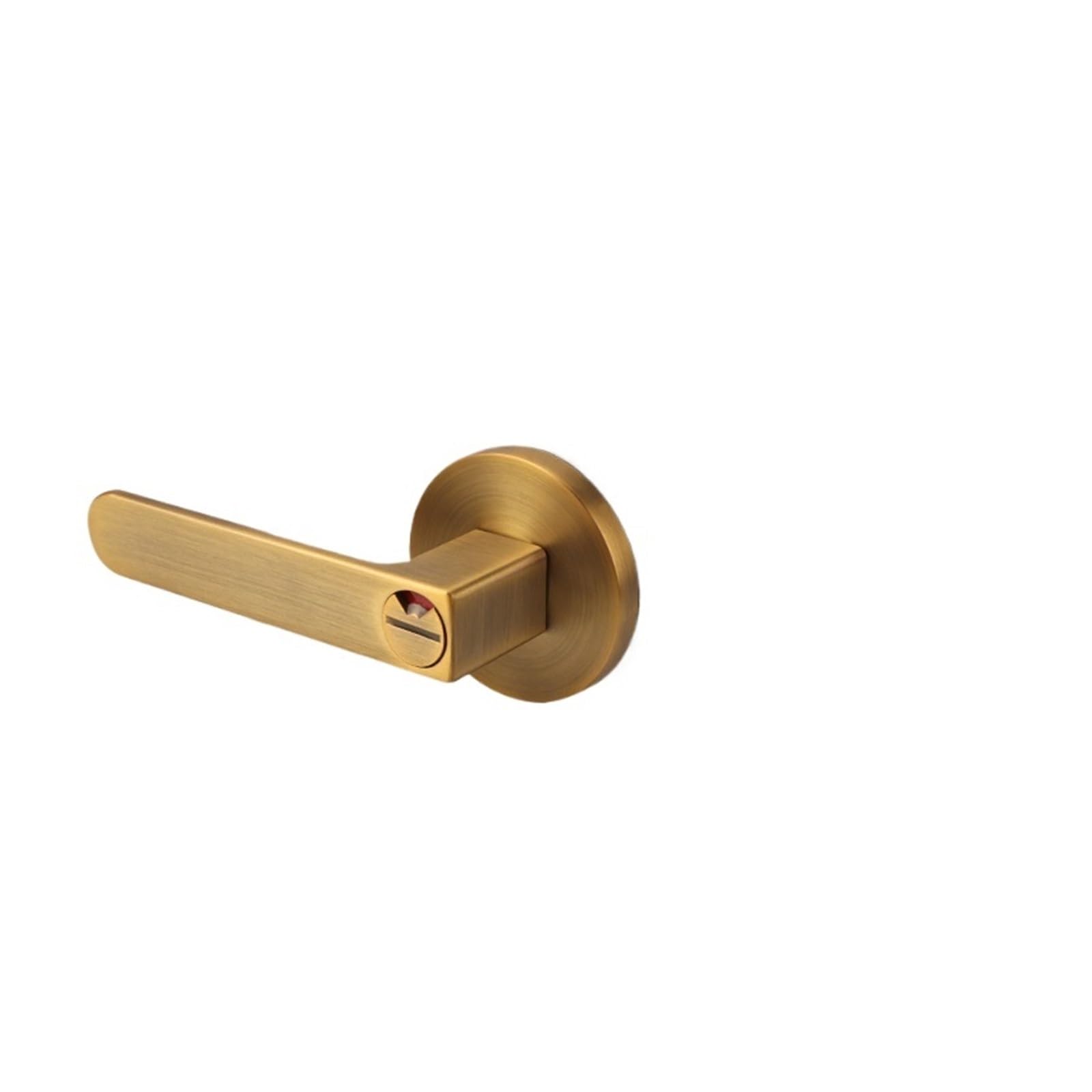 Hotel Bathroom Three-Pole Lock with red and Green Indicator Indoor Door Handle Single Tongue(Yellow Bronze with Indicators BK)