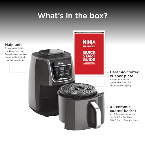 Ninja Air Fryer XL, 5.5 Qt, 5-in-1, Grey, AF150AMZ - image 6