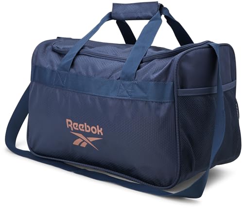 Reebok Bolsa esportiva – Bolsa de ginástica para treino com alça de ombro ajustável – Bolsas de viagem compactas para mulheres e homens, Warrior Ii Dusty Indigo, One Size, Bolsa esportiva compacta