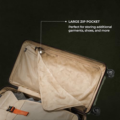 Image of Briggs & Riley 32 inch Extra Large Trunk Spinner - Checked Luggage for Travel, Suitcases with Wheels, Hardside Rolling Bag for Men & Women, Self-Repairing Zipper - Torq Collection, Hunter Green