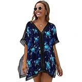 Guhothli Women Sea Turtles Swimsuit Coverups Chiffon Bikini Wraps Sheer Beach Bathing Suit Cover Up for Vacation Pool Beach