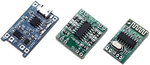 Electronic Spices Combo of PAM8403 Amplifier Board with Bluetooth Audio Receiver & Micro USB Battery Charger Module