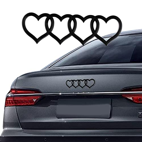 Accesorios de coche: emblema 3D de corazón negro para maletero de Audi Q3 y Q7