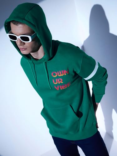 Image of Hubberholme Men Navy Blue Cotton Long Sleeves Regular Hood Sweatshirts HHMSSW23001
