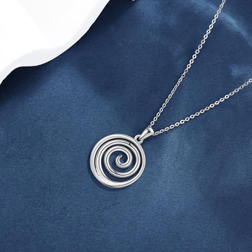 Spiral Necklace 925 Sterling Silver Spiral Swirl Pendant Necklaces Spiral Jewelry Gift for Women3
