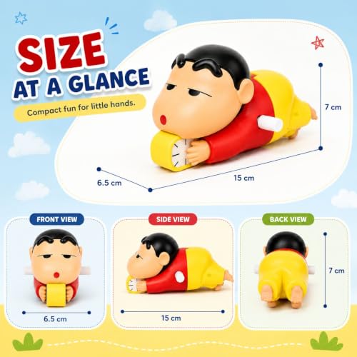 Image of Shinchan Manual Clockwork Toy Anime 5CM Character Styling Crawling Flat Push Children's Toy Moving Birthday Gift Figure