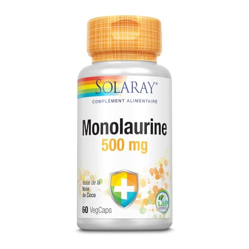Monolaurine Solaray 500 mg capsule végétale immunité et flore intestinale