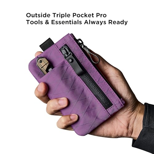 ALPAKA Zip Pouch Pro and HUB Carabiner(L) - Minimalist Zipper Wallet - RFID Blocking Material - Holds 4-12 Cards ; EDC Carabiner for Keys - Tactical Gear & Backpack Accessories.4