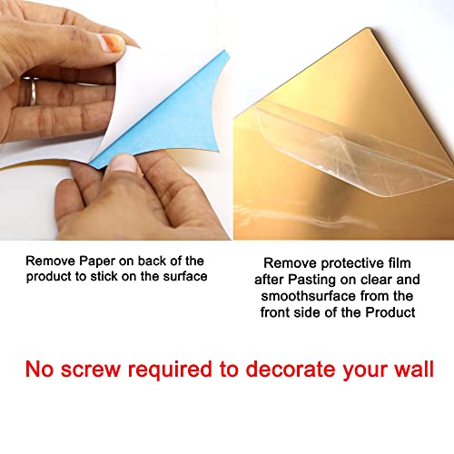 Image of VAH-Kya Bat Hai !! Spiritual Vibrational Frequencies, Peace & Meditation Acrylic Wall Art Golden Colour Wall Mirror Sticker For Pooja Room, Living Room, Bed Room, Home Decor, Innovative Gift For Father, Mother,Brother, Sister ( Pack of 1 Ganesha, 2 OM, 2 Swastika, 5 Diya Arcylic Sticker)