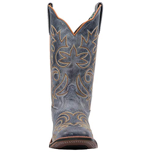 Image of Laredo Womens Maddie Embroidered Round Toe Pull On Casual Boots Mid Calf Low Heel 1-2 inch - Brown