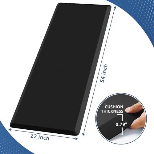 Image of 0.8 inch Thick Kitchen Mat Cushioned Anti Fatigue Rug Comfort Floor Mats | Water-Resistant, Non-Slip, Easy to Clean Comfort Floor Mat for Kitchen, Sink & Office, Multiple Colors & Sizes, 54 inch x 22 inch