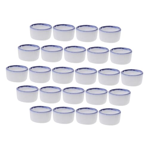 QUMIIRITY 24個 ミニセラミック製爬虫類用水皿 小型クモ サソリ対応 滑らかな内壁で清掃簡単 耐変形性の餌水兼用ボウル 爬虫類飼育に適した製