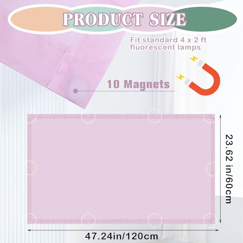 Image of VIHOSE 6 Pcs Fluorescent Light Covers for Ceiling Lights Classroom Magnetic Light Covers Classroom Filters Office School Drop Ceiling, 4 x 2 ft(Morandi)