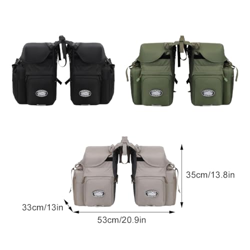 Sacoches de vélo en lin vert pour porte-bagages arrière robuste - 5