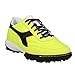 Diadora Calcetto LT Turf Soccer Shoes - Full Grain Leather, Enhanced Cushioning, Anti-Wear Rubber, Synthetic Turf, Optimal Traction and Stability, Yellow/Black, 6.5 UK