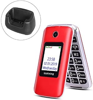 Ushining 3G Unlocked Senior Flip Phone Dual SIM Card FM Radio GSM Unlocked