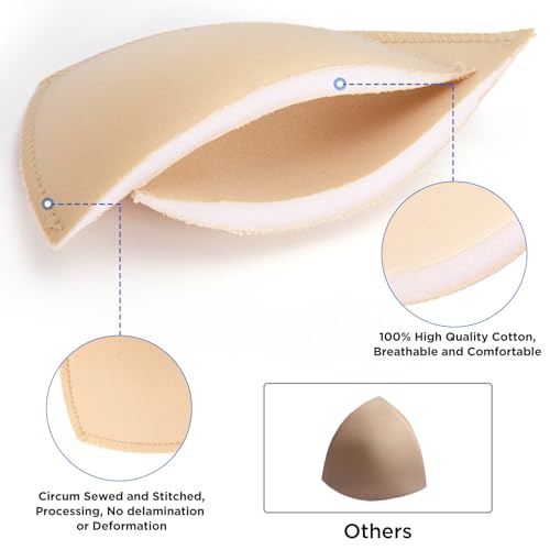 Image of Waterproof Swimsuit Bra Inserts Pads 3 Pairs Removable Bathing Suit Insert Bikini Push up Inserts A /B or C /D,D /E Cup