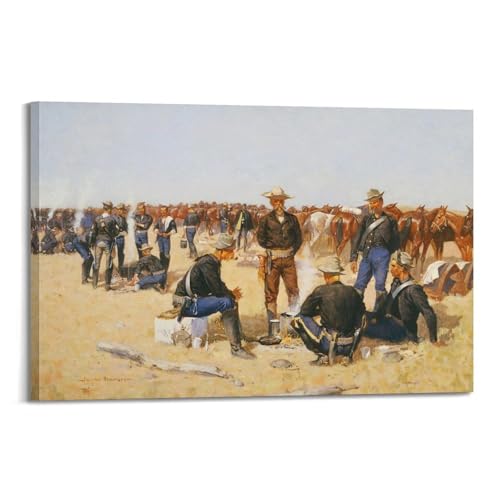 Peinture Frédéric Remington poster vintage pour décoration salon et bureau