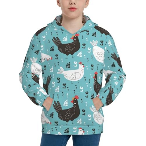 Lovely Roosters Kid Hoodies Boys Sweatshirts Girls Pullover with Pocket