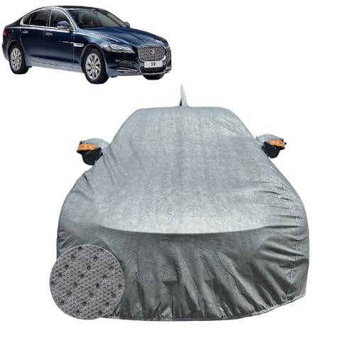 Image of Car Cover for Jaguar XF (2016-2023) | 100% Waterproof Cover with Reflective Mirror Pockets | Dustproof, Scratchproof, Heatproof Jaguar XF Car Cover |Soft Cotton Lining| Grey