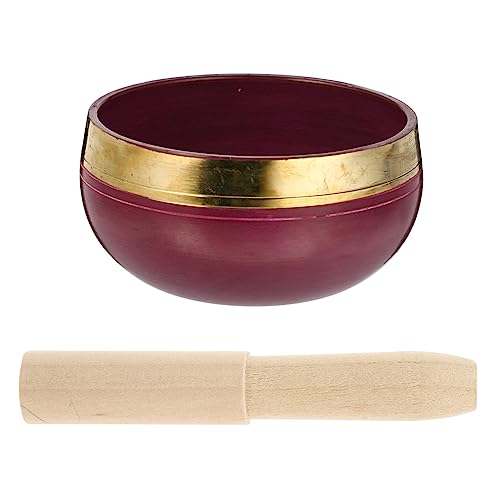 SUPVOX Bowl Set Meditation Singing Bowl for Meditation Handmade Copper Wooden Stick