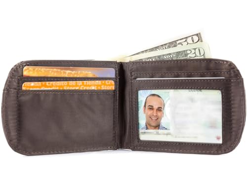 Image of Big Skinny Men's Curve Leather Bi-Fold Slim Wallet, Holds Up to 20 Cards