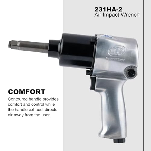 Ingersoll Rand 231HA-2 1/2" Air Impact Wrench, 2" Ext Anvil, Super Duty, 600 ft-lb Torque, Friction Ring Retainer, Pistol - Image 5