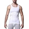 Canotta Contenitiva Uomo Snellente Modellante Rende la Zona Addominale più Sottile e Tonica Senza Maniche Canottiera White #1