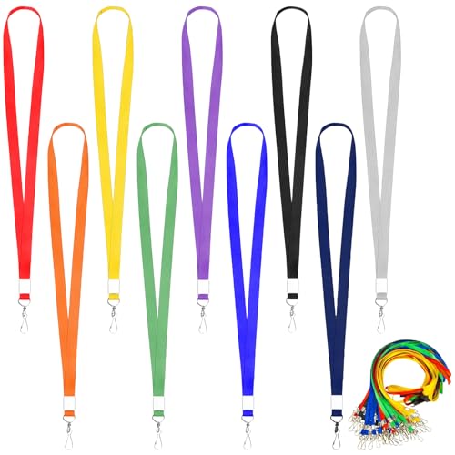 Ferizzia 30 Pièces Couleur Cordon Clef Cou, Tour de Cou Badge, Lanières avec Fermoir Pivotant, Cordon Tour de Laniere pour Affaires, Foires, Ecoles, Cartes,...