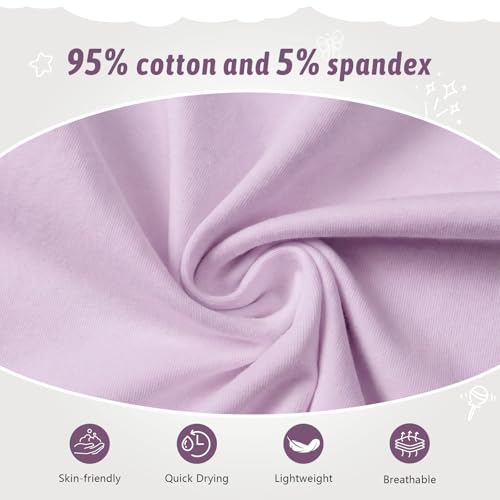 Image of Girls Cotton Long Sleeve Shirts Kids T Shirts Lightweight Breathable Casual Classic Tee Top for Children Age 3-14 Years