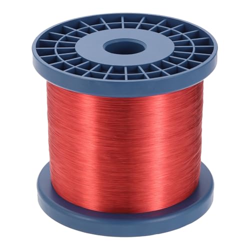 MECCANIXITY 36 AWG Magnet Wire, 36 Gauge Enameled Copper Wires 48 oz Magnetic Coil for Transformer Motor Electric, F Grade 311 Fahrenheit (155 Celsius), Red
