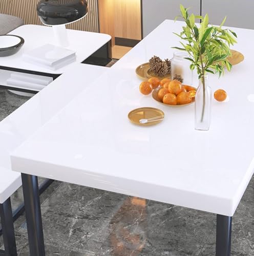 Image of ONETON Glossy White Contact Paper Decorative Self Adhesive Counter Top Peel and Stick Wallpaper for Kitchen Cabinets Shelf Drawer Liner Desk Dresser (White Glossy WP, 24x150 inch)