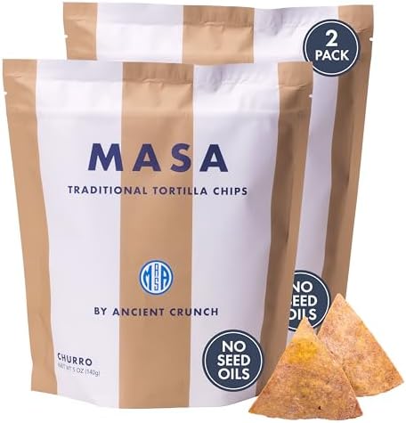 MASA Chips Churro Flavored Corn Tortilla Chips Cooked in Pure Beef Tallow
