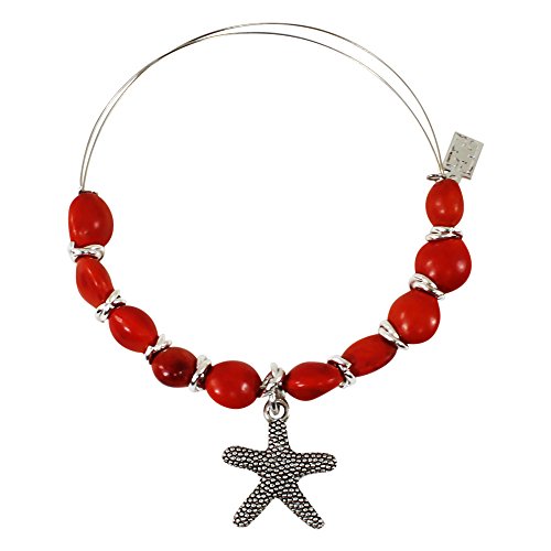 Image of EVELYN BROOKS Adjustable Bangle Bracelet (Multiple Charm Styles) for Women-w /Meaningful Good Luck Seed Beads - Handmade Jewelry | Great Gifts for Teen Girl Gifts & Great Addition to Girls Jewelry